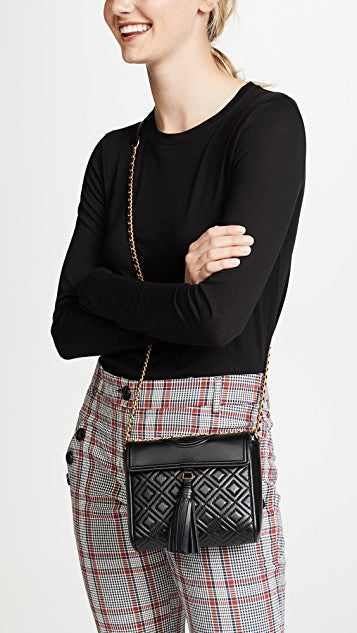 Tory Burch 48894 Fleming Convertible Box Crossbody Black Balilene