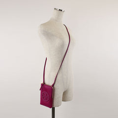 Tory Burch 52863 Charlie Cross Body Mini Phone Case Leather Handbag Party Fuschia