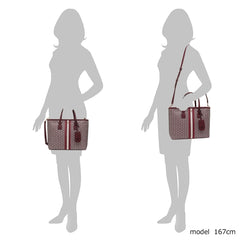 Tory Burch 53304 Gemini Link Small Tote Royal Burgundy