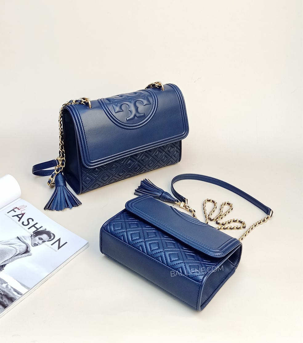 Tory Burch Fleming Small Convertible Shoulder Bag in Blue