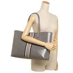 Tory Burch Gemini Tote French Gray Link Stripe