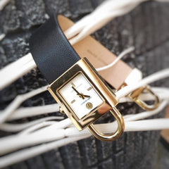 Tory Burch Tbw7003 Surrey Black Gold Tone Watch