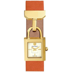 Tory Burch Tbw7009 Surrey Orange Gold Tone Watch