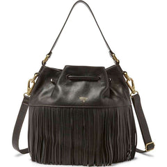 ZB6791001 Fossil Jules Fringe Drawstring Large Black Depan