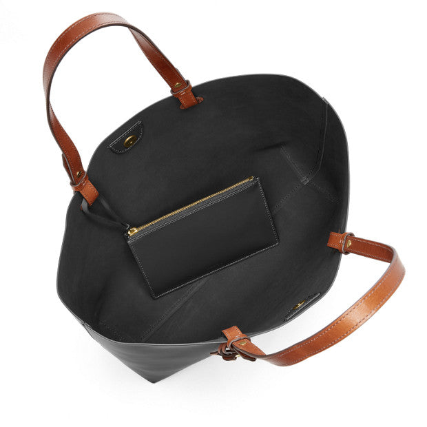 Rachel Tote Smooth Leather Black dalam