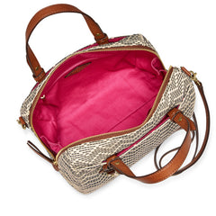 Fossil ZB7257558 Rachel Fabric Satchel Neutral Stripe