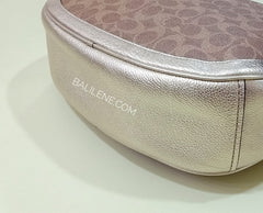 Coach 40616 Signature Metallic Exotics Sutton Tan Platinum