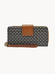 Fossil Swl1886005 Madison Zip Clutch Black White