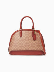 Coach F38626 Signature Canvas Quinn Satchel Tan Rust
