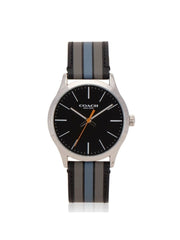 Coach 14602368 Baxter Leather Strap Watch With Varsity Stripe