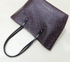 Coach F76636 Signature Town Tote Brown Black