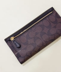 Coach F57319 Checkbook Wallet Brown Black