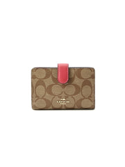 Coach 23553 Corner Medium Zip signature Khaki Poppy