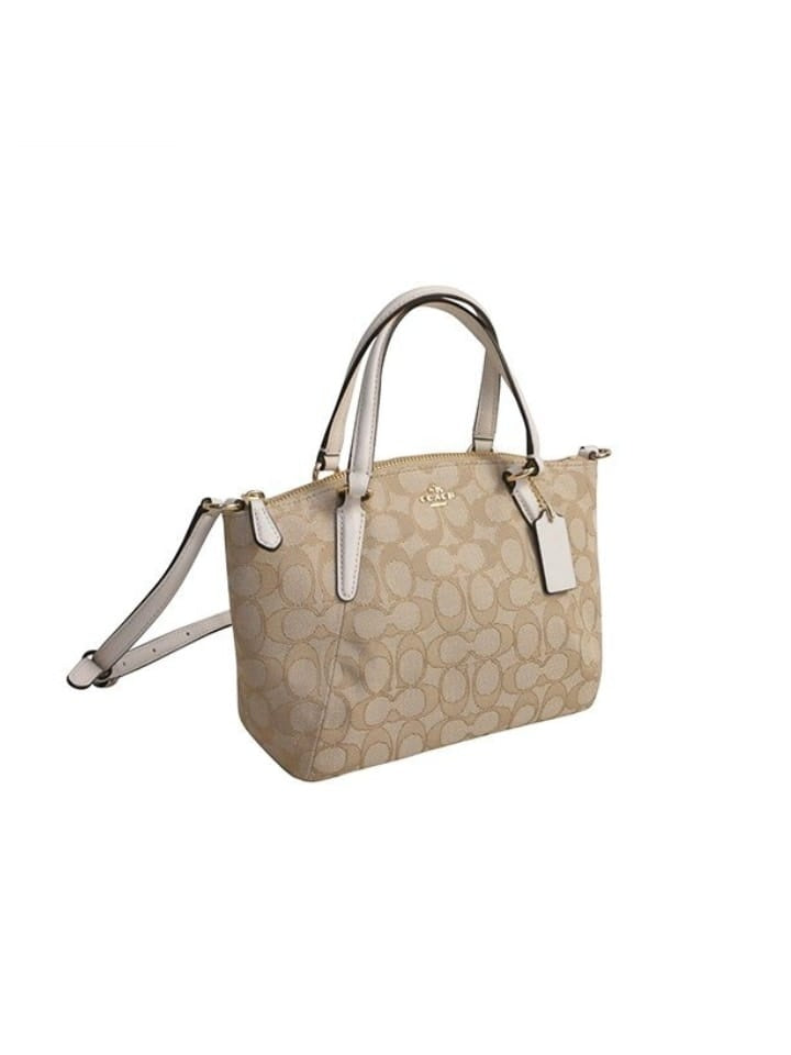 Coach F57830 Mini Kelsey Satchel Outine Signature Light Khaki Chalk