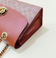 Coach 30585 Parker In Signature Canvas With Tea Rose Turnlock