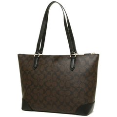 Coach F29208 Signature Zip Tote Canvas Brown/Black
