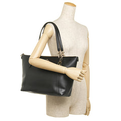 Coach F57526 Ava Tote In Crossgrain Leather Handbag Black