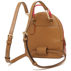 Coach F38998 Andi Backpack In Signature Canvas Khaki Neon Pink
