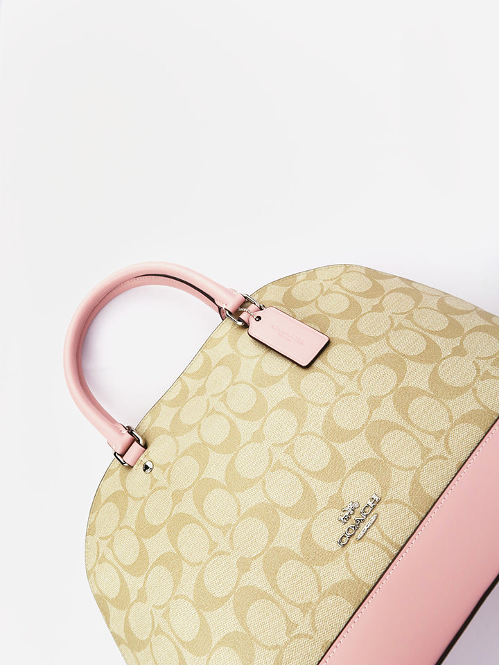 coach f27584 sierra large signature light khaki carnation balilene depan3