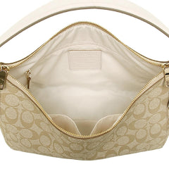 Coach F58327 Celeste Convertible Hobo In Outline Signature Light Khaki Chalk