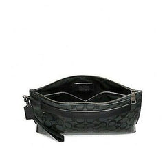 Coach F39763 Carryal Pouch In Signature Canvas Black Oxblood
