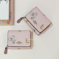 coach 2924 small trifold wallet blossom multi