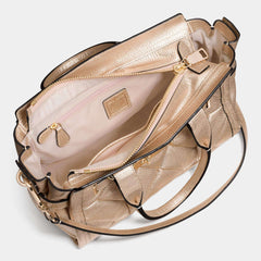 Coach 34547 Swagger 27 In Metallic Patchwork Rose Gold Leather