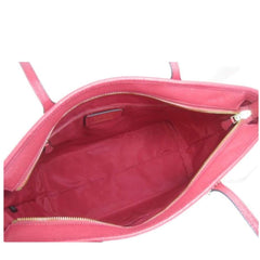 Coach F34103 Crossgrain Straw Zip Tote Pink Ruby