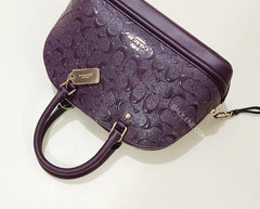 Coach 55450 Debossed Patent Leather Mini Sierra Oxblood