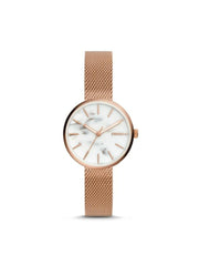 Fossil BQ3491 Hutton Three-hand Rose Gold Tone Stainless Steel Watch