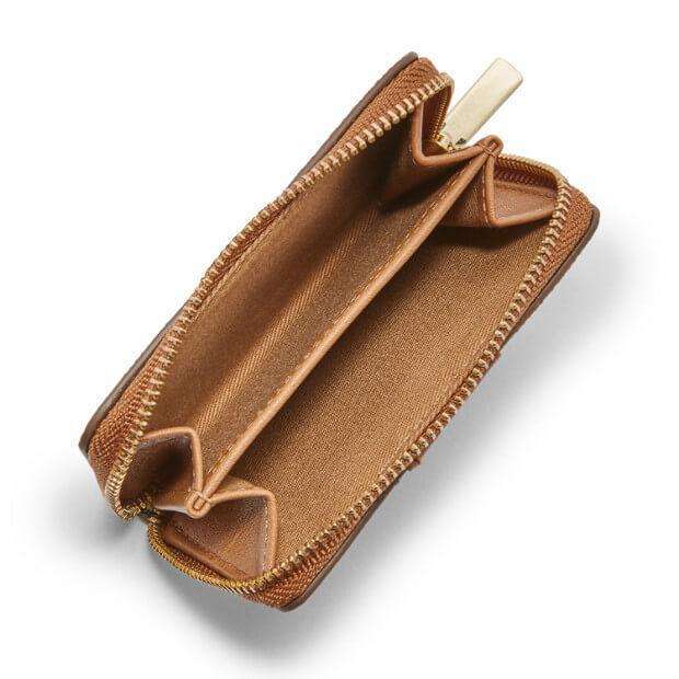 jam-SL7498P-Fossil RFID Mini Zip Card Case Pink Floral-Balilene