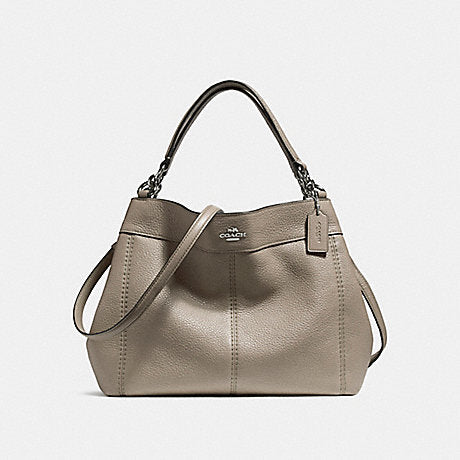 Coach Pebbled Leather Small Lexy Shoulder Bag Fog 23537 depan