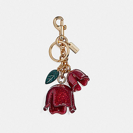 Coach F58514 Glitter Tea Rose Bag Charm