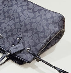 Coach F57842 Signature Drawstring Carryall Black Smoke