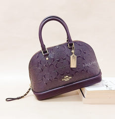 Coach 55450 Debossed Patent Leather Mini Sierra Oxblood