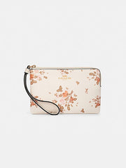 Coach 91781 Rose Bouqt Corner Zip Chalk Multi