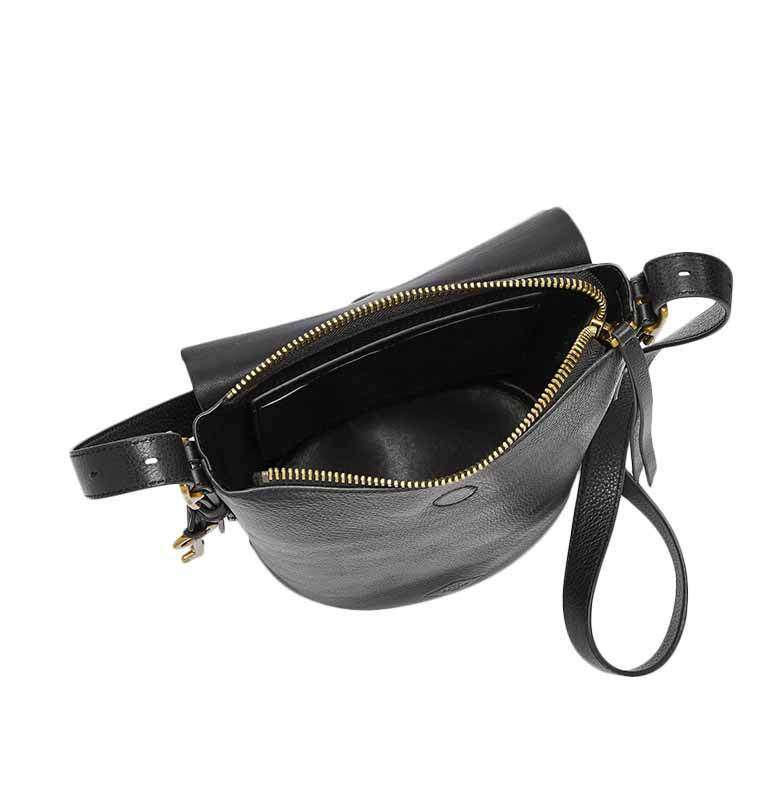 tas Zb6729001 fossil haven small flap bucket black bagian dalam