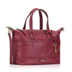 fossil SHB1380609 julia leather satchel wine tampak samping