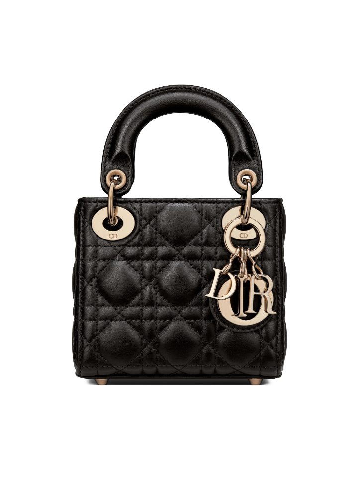 gambar-depan-Dior-Micro-Lady-Crossbody-Bag-Black-Cannage-Lambskin