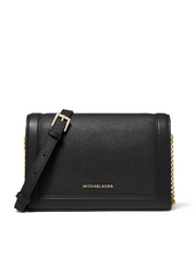 gambar-depan-Michael-Kors-32S2GJ6C7L-Jet-Set-Large-Saffiano-Leather-Crossbody-Bag-Black