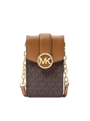 gambar-depan-Michael-Kors-35S2GNMC5B-Carmen-Small-Logo-Smartphone-Crossbody-Bag-Brown