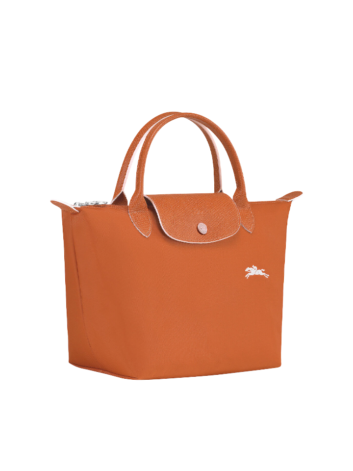 Longchamp orange leather discount bag