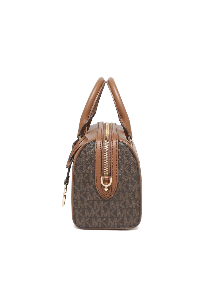 gambar-samping-Michael-Kors-Travel-Extra-Small-Logo-And-Faux-Leather-Duffle-Crossbody-Bag-Brown