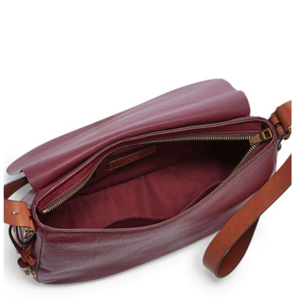 Fossil Harper Large Saddle Crossbody Wine ZB6760609 Tas Original