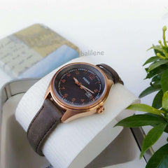 jam-Am4500-Fossil Analog Dial Grey Watch Leather-Balilene