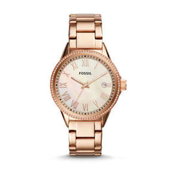 jam-Bq3210-Fossil Blythe Three-hand Rose Gold-tone-Balilene