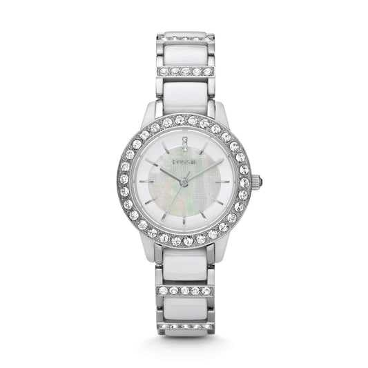 jam-Ce1017-Fossil Jesse Ceramic White Watch-Balilene