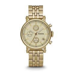 jam-ES2197-Fossil Original Boyfriend Chronograph Gold-Tone-Balilene