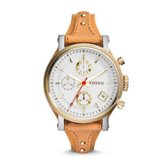 jam-Es3615-Fossil Boyfriend Chronograph Tan Leather-Balilene