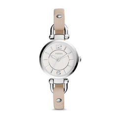jam-Es3808-Fossil Georgia Mini White Leather Watch-Balilene